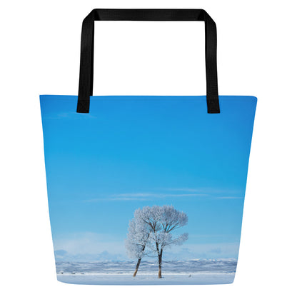 Wyoming Wonderland Large Tote Bags: Carry the Spirit of the Wild