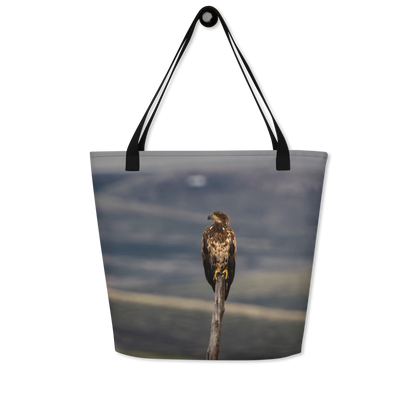 Young Bald Eagle All-Over Print Large Tote Bag