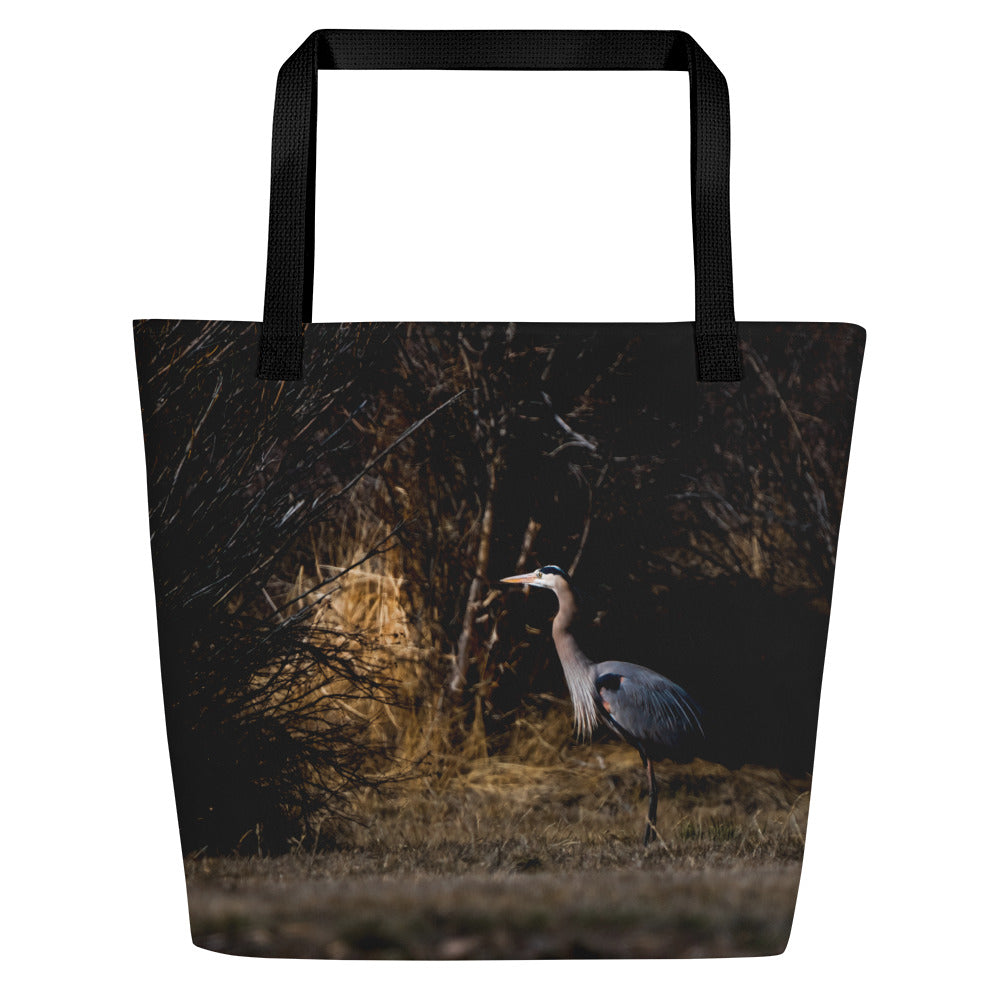 Blue Heron All-Over Print Large Tote Bag