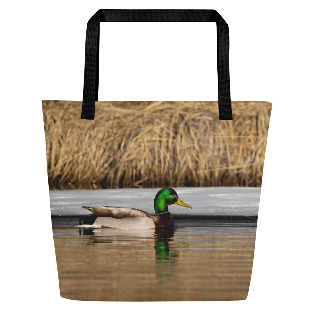 Mallard Duck All-Over Print Large Tote Bag