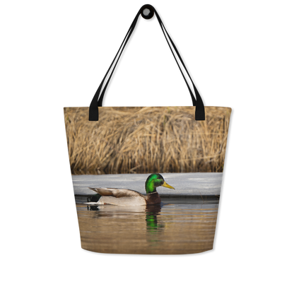 Mallard Duck All-Over Print Large Tote Bag