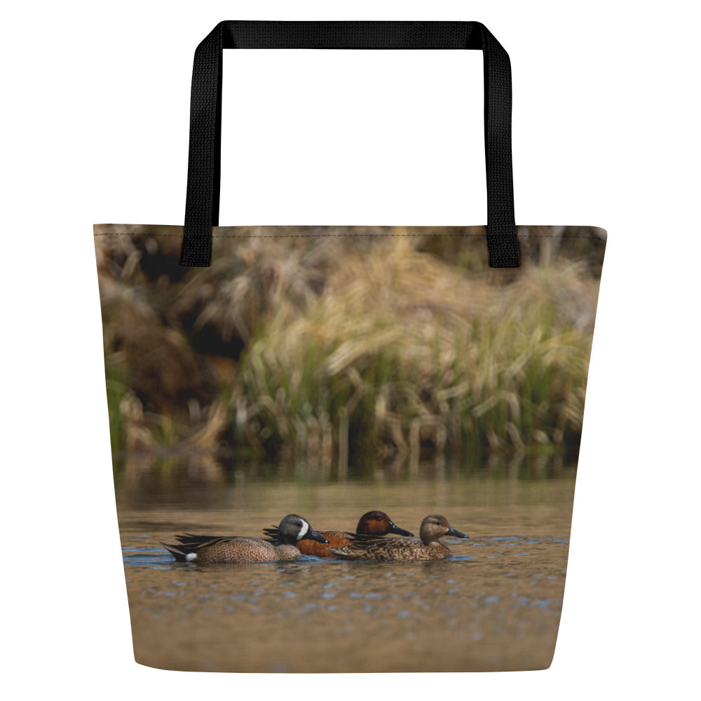 Ducks All-Over Print Large Tote Bag