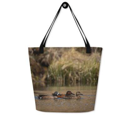 Ducks All-Over Print Large Tote Bag