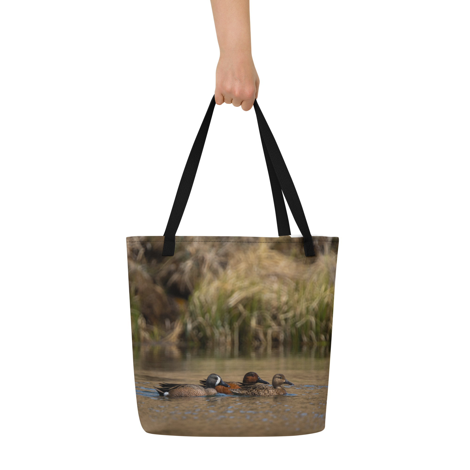 Ducks All-Over Print Large Tote Bag