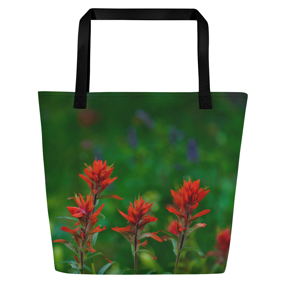 Indian Paint Brush All-Over Print Large Tote Bag