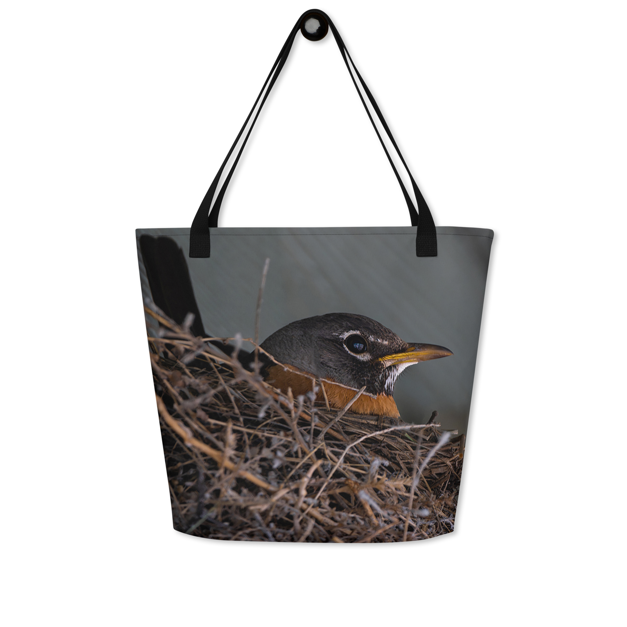 Mama Robin All-Over Print Large Tote Bag