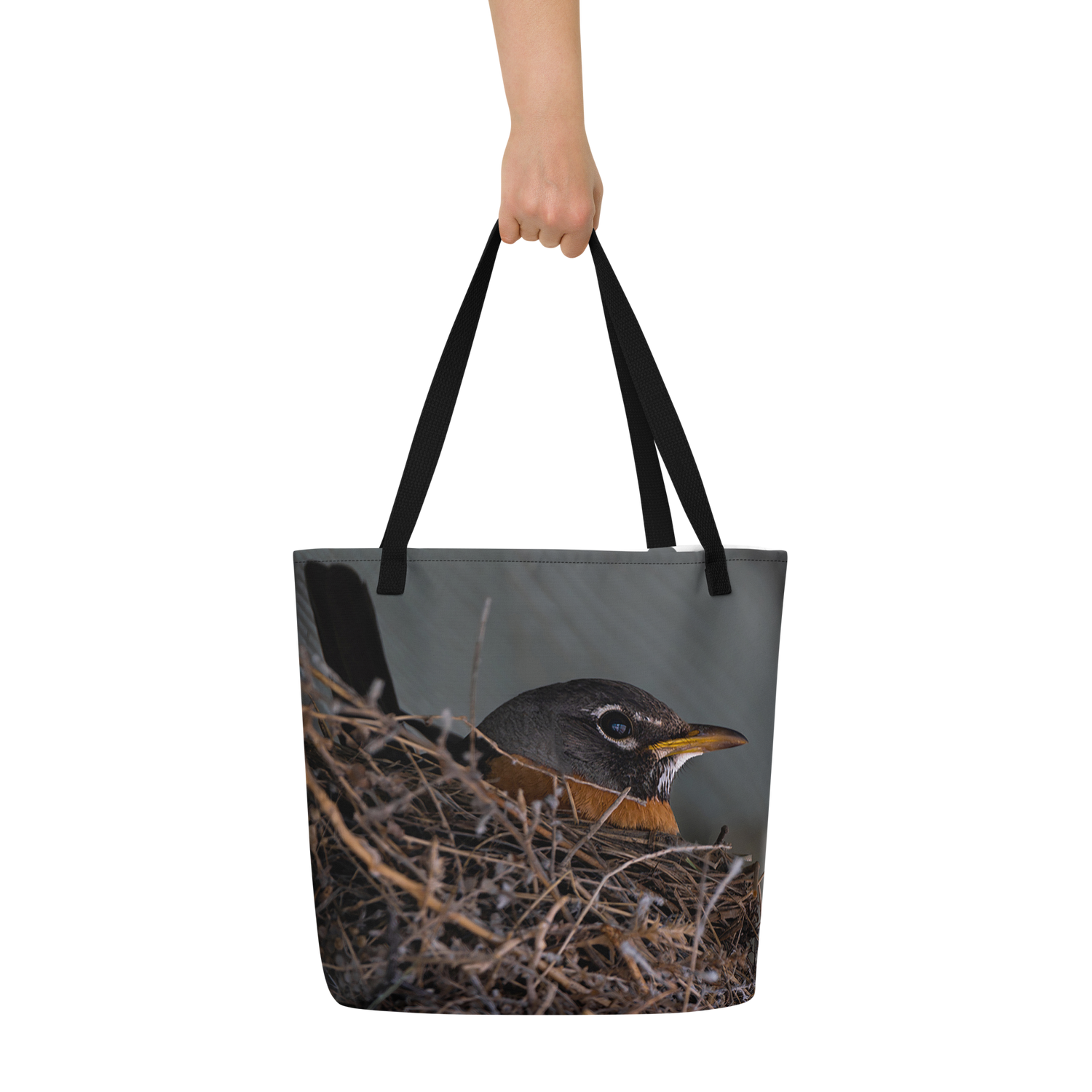 Mama Robin All-Over Print Large Tote Bag