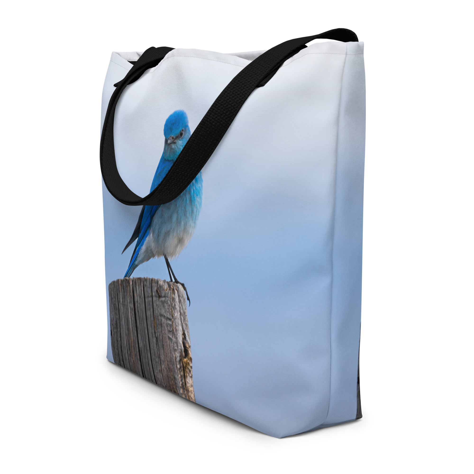 Mountain Bluebird All-Over Print Large Tote Bag