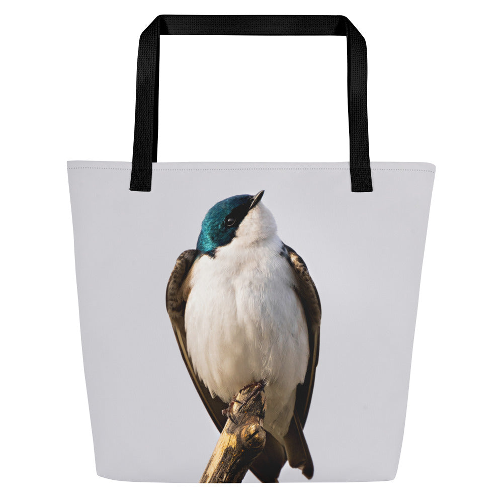 Tree Swallow All-Over Print Large Tote Bag