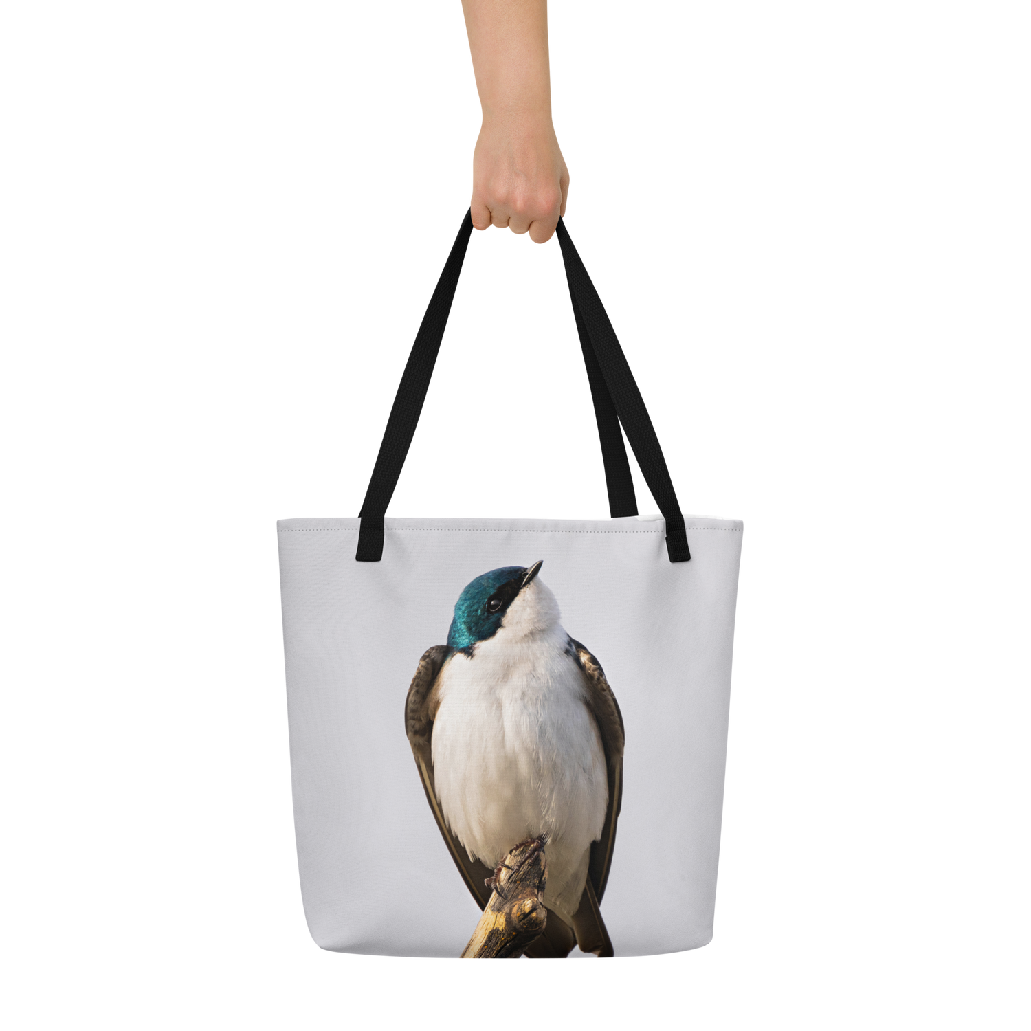 Tree Swallow All-Over Print Large Tote Bag