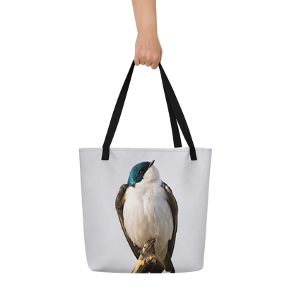 Tree Swallow All-Over Print Large Tote Bag
