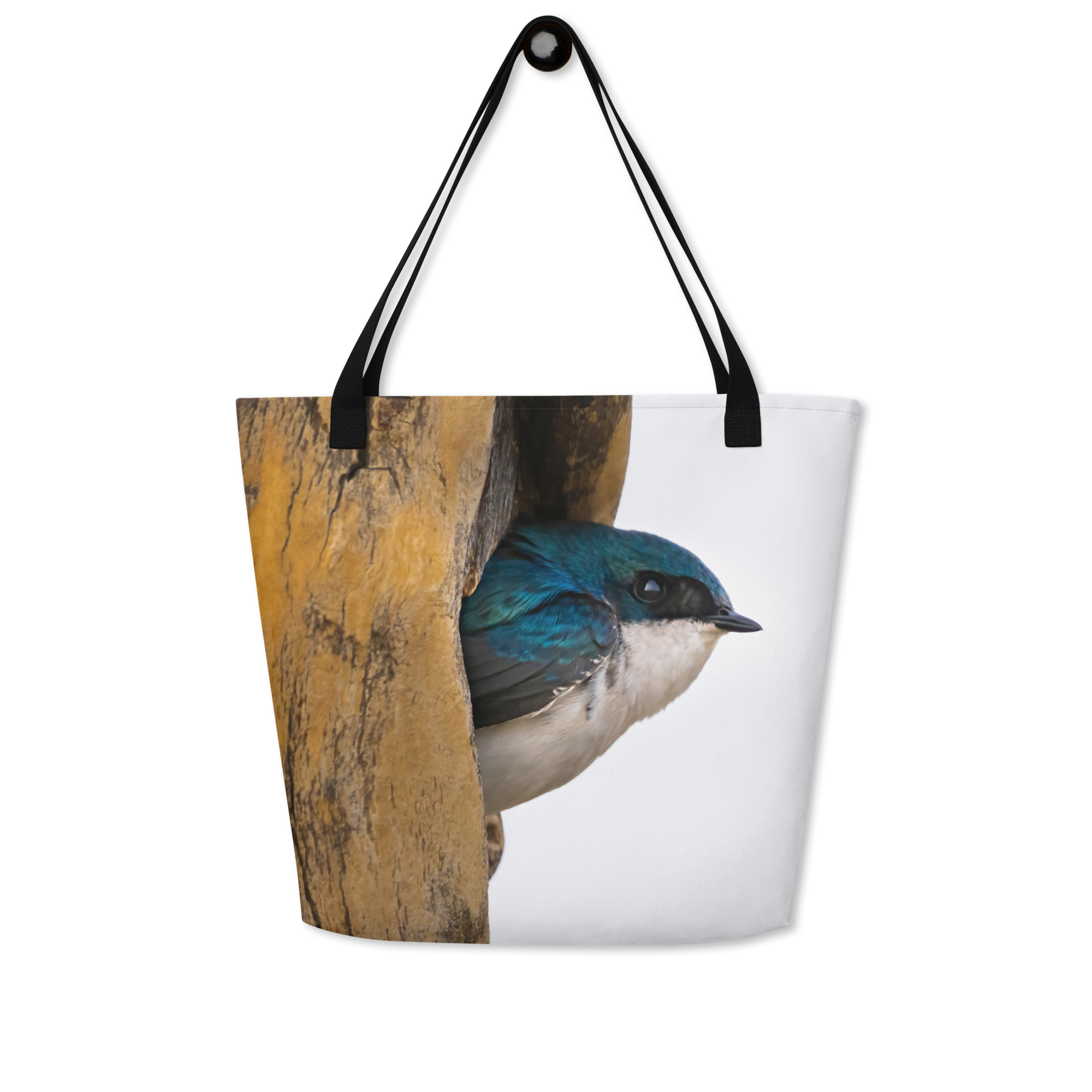 Tree Swallow All-Over Print Large Tote Bag