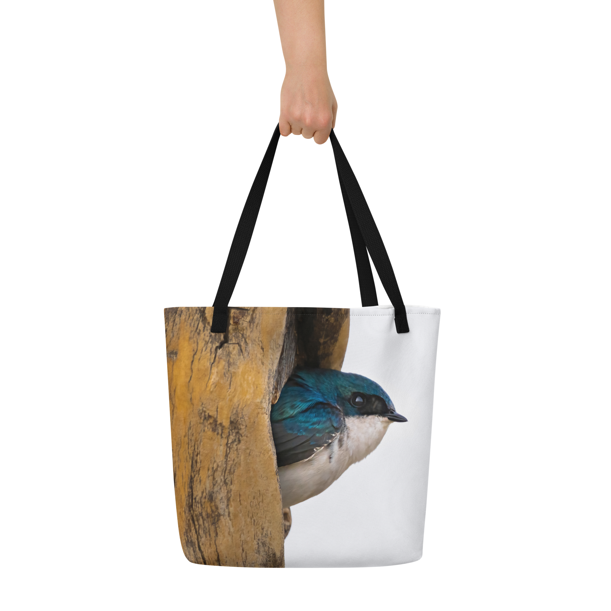 Tree Swallow All-Over Print Large Tote Bag