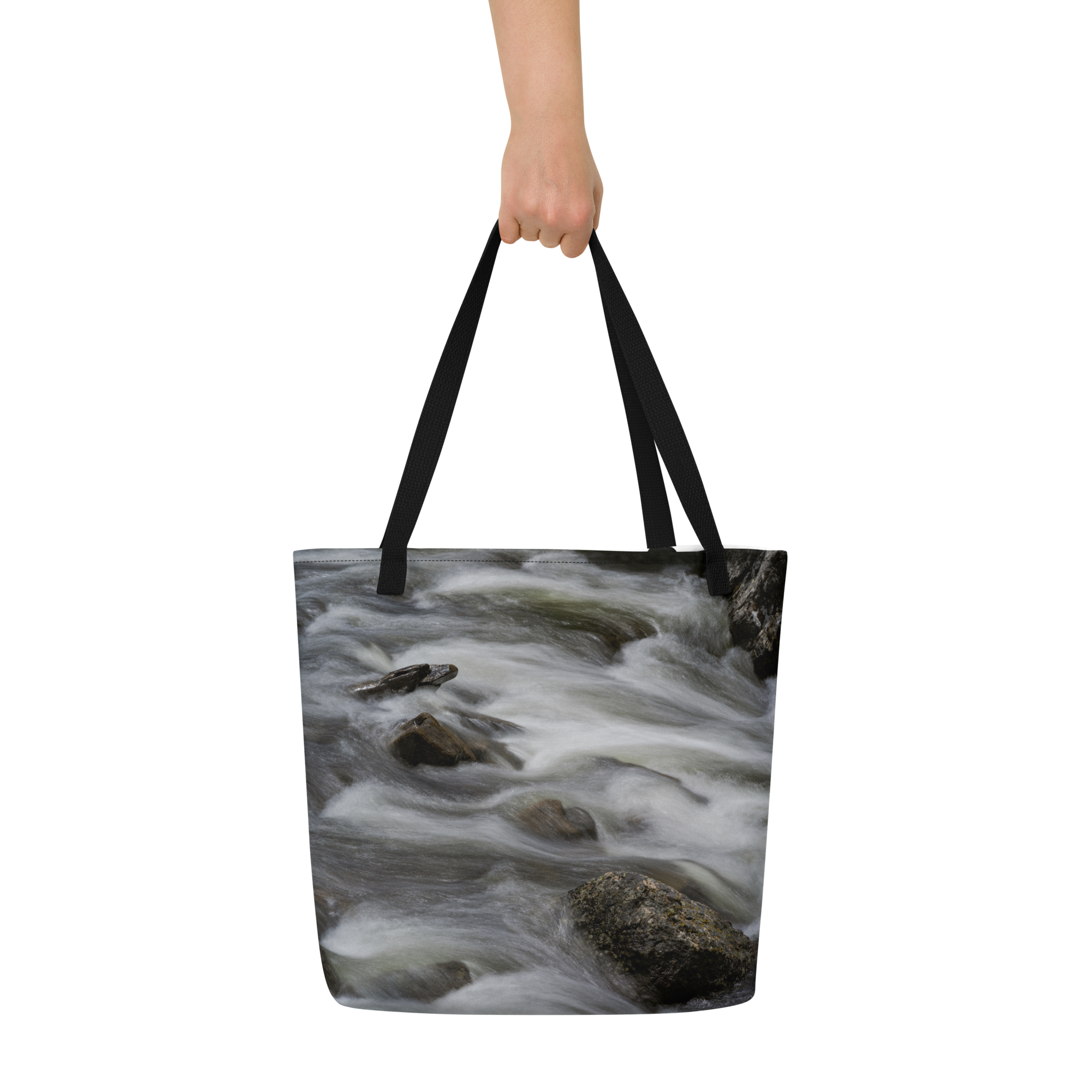 Creek All-Over Print Large Tote Bag