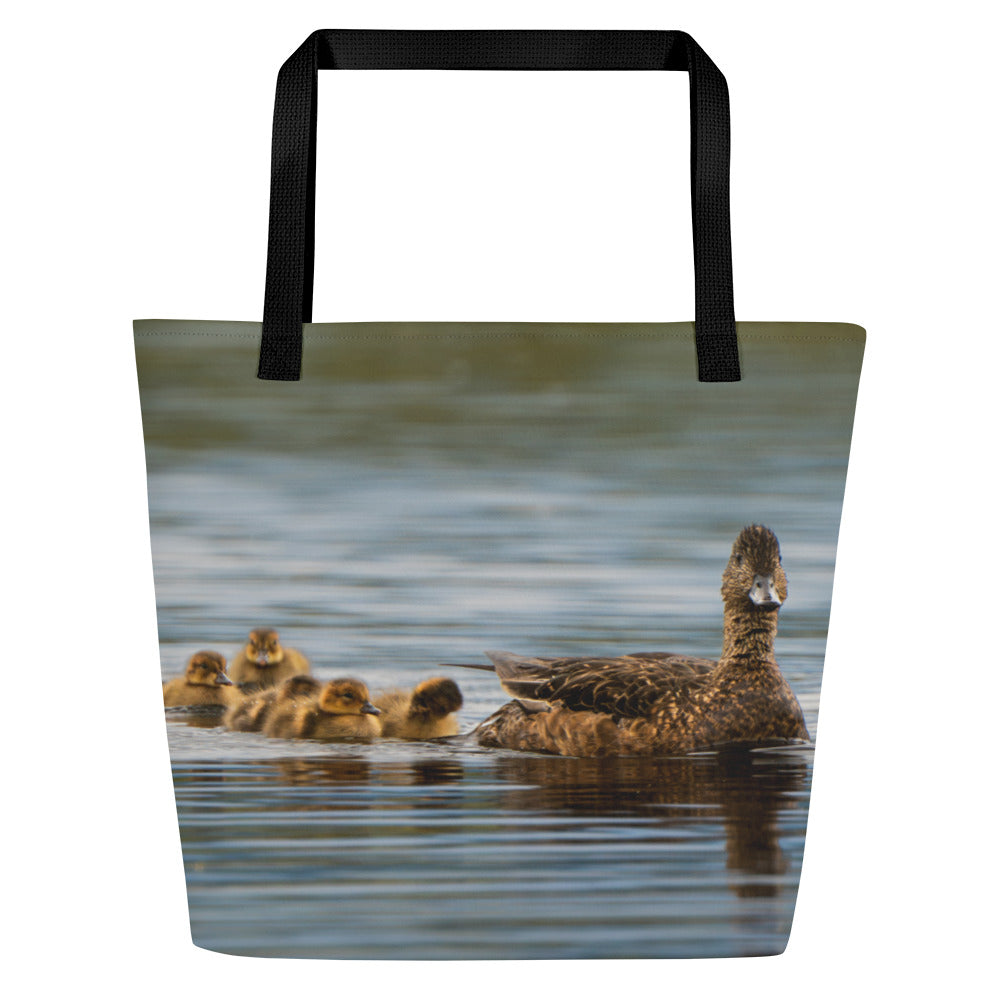 Duck Family All-Over Print Large Tote Bag