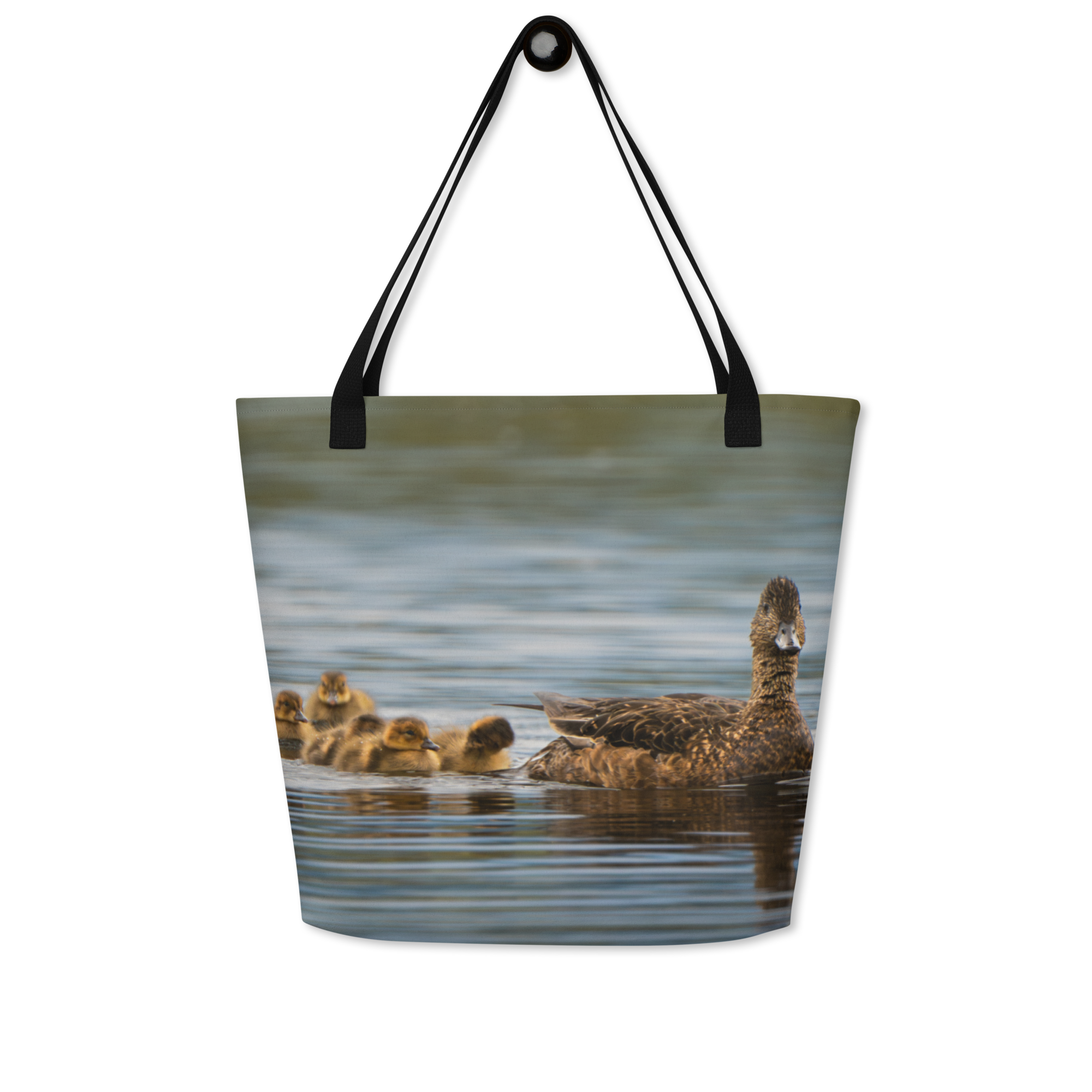 Duck Family All-Over Print Large Tote Bag