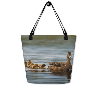 Duck Family All-Over Print Large Tote Bag