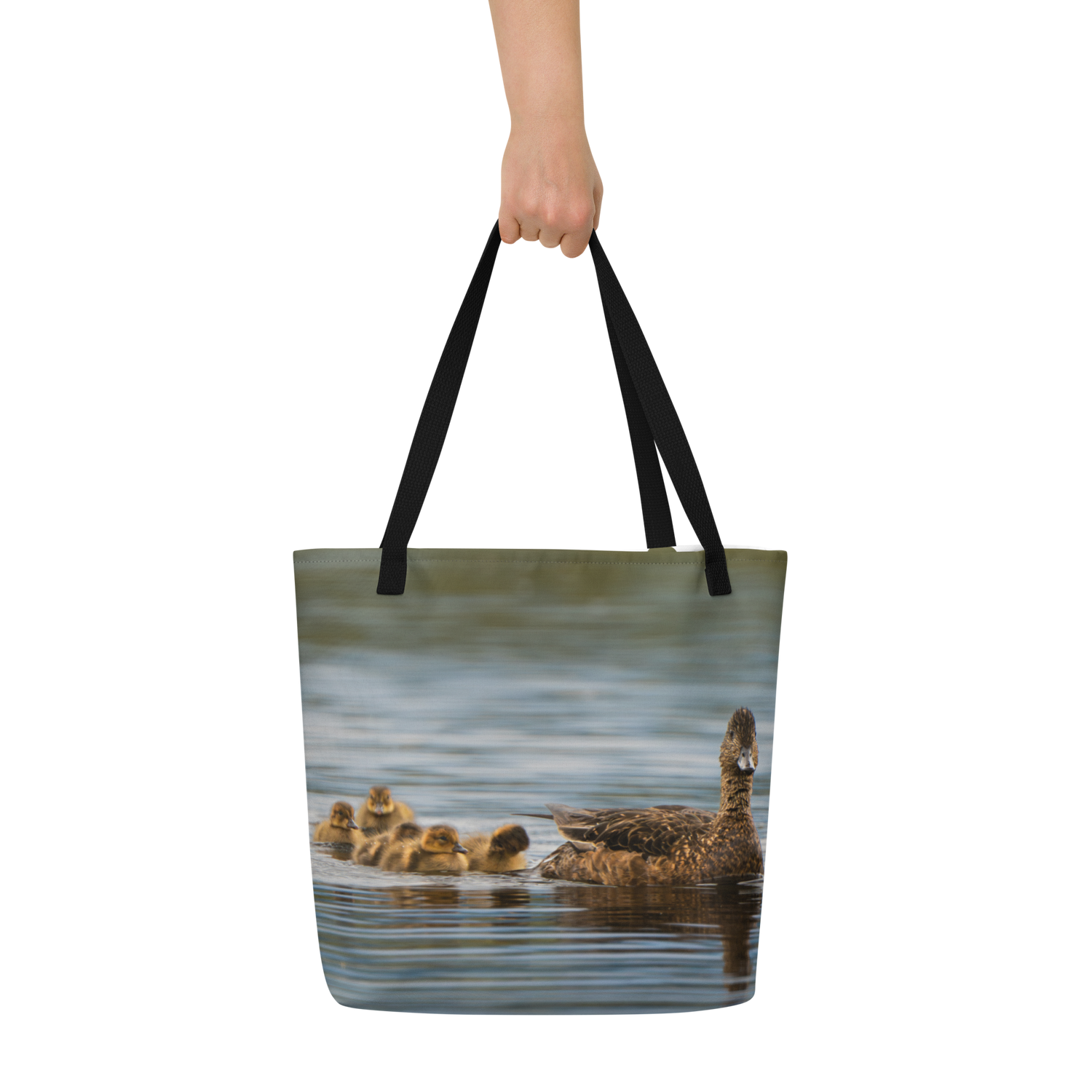 Duck Family All-Over Print Large Tote Bag