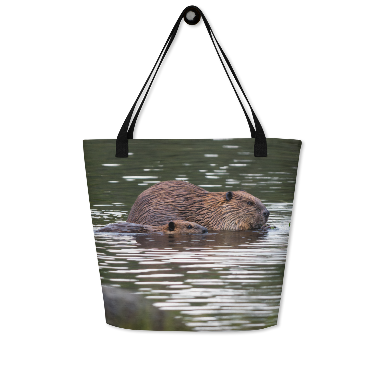 Beaver All-Over Print Large Tote Bag