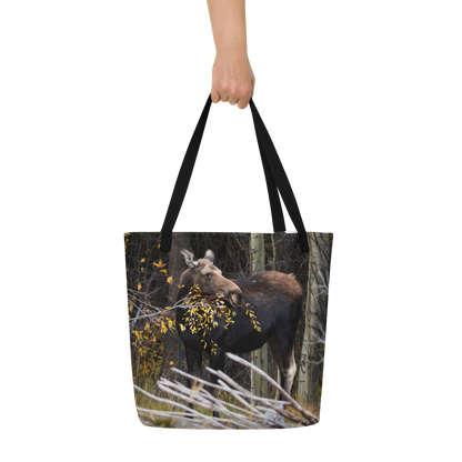 Moose All-Over Print Large Tote Bag