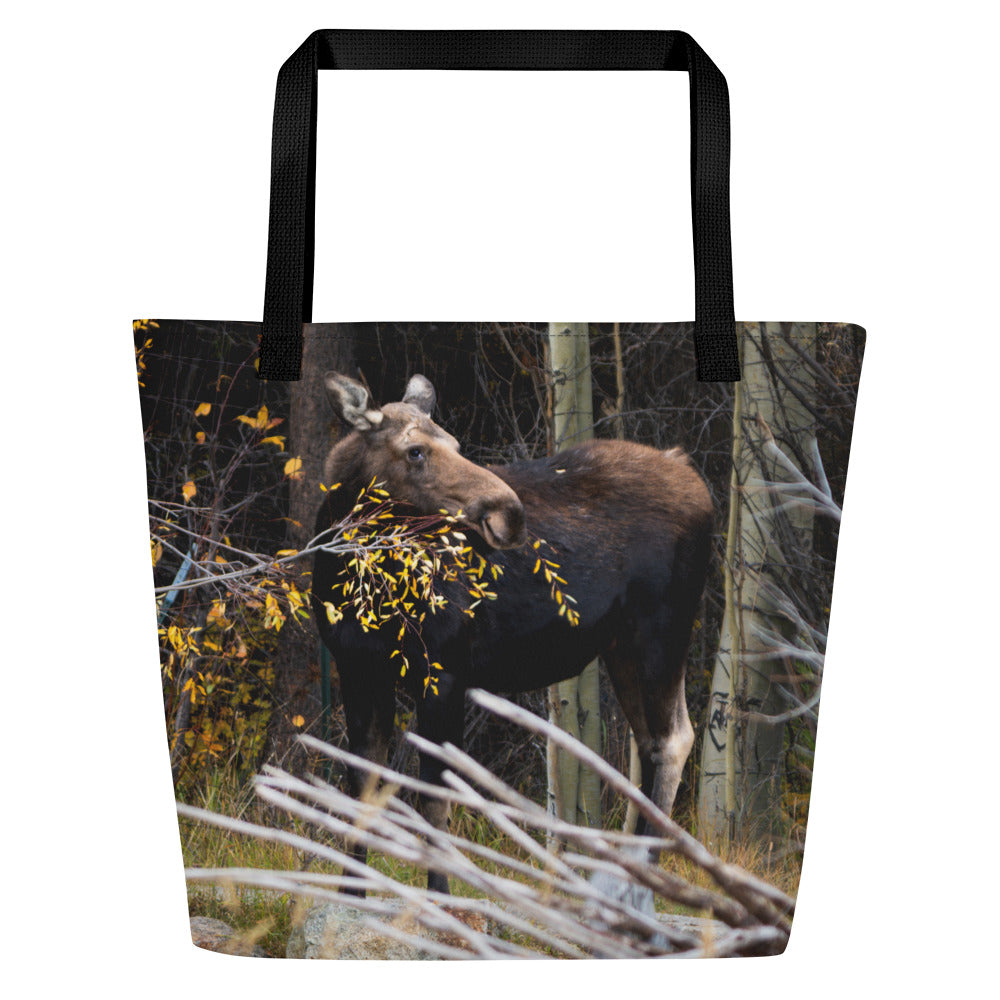 Moose All-Over Print Large Tote Bag