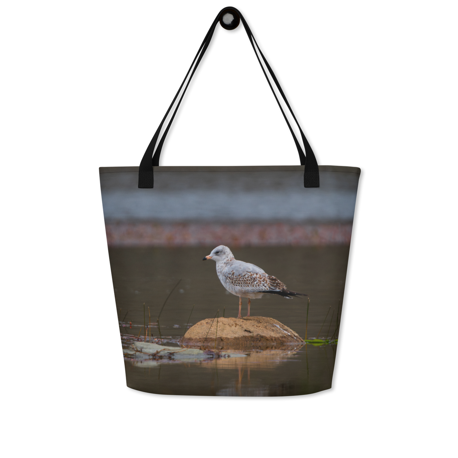 Ring Billed Seagull All-Over Print Large Tote Bag