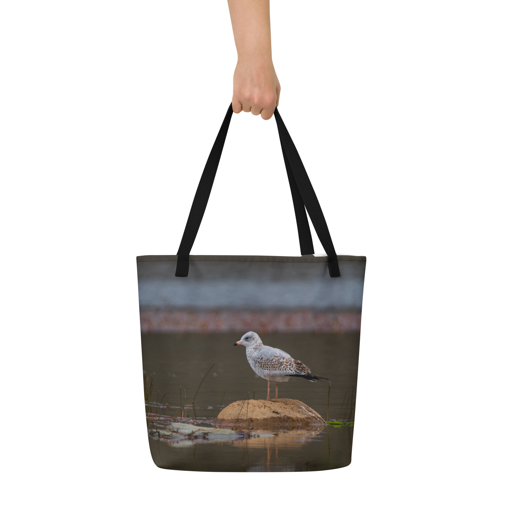 Ring Billed Seagull All-Over Print Large Tote Bag