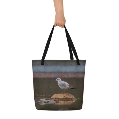 Ring Billed Seagull All-Over Print Large Tote Bag