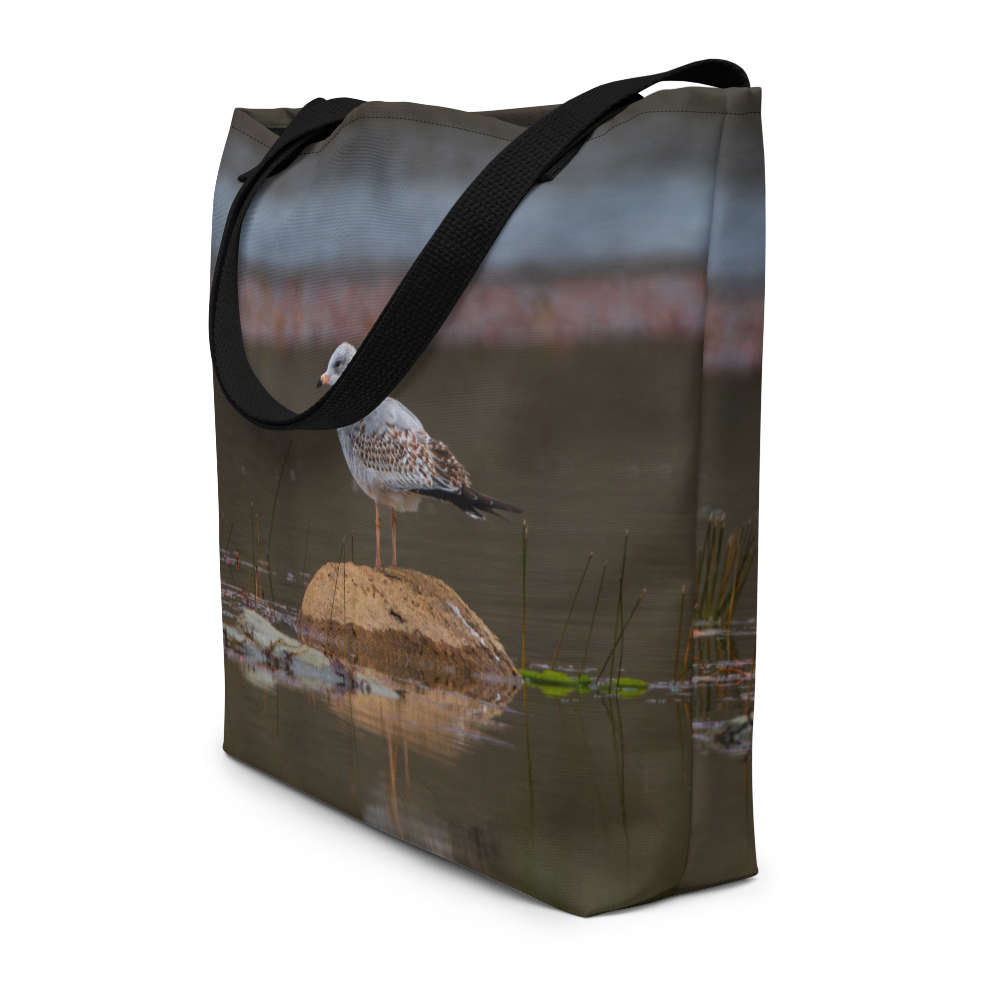 Ring Billed Seagull All-Over Print Large Tote Bag