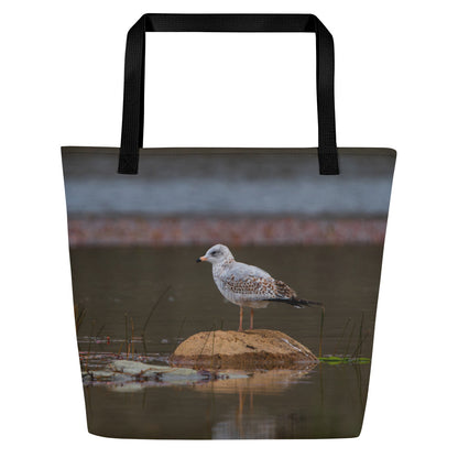 Ring Billed Seagull All-Over Print Large Tote Bag