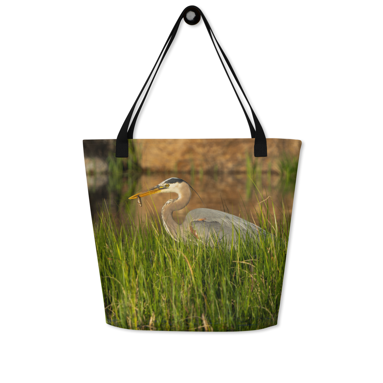 Blue Heron All-Over Print Large Tote Bag