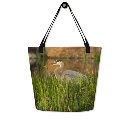 Blue Heron All-Over Print Large Tote Bag