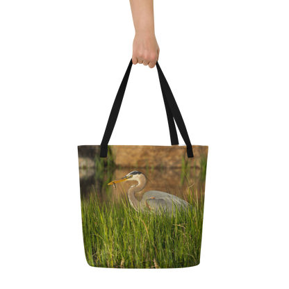 Blue Heron All-Over Print Large Tote Bag