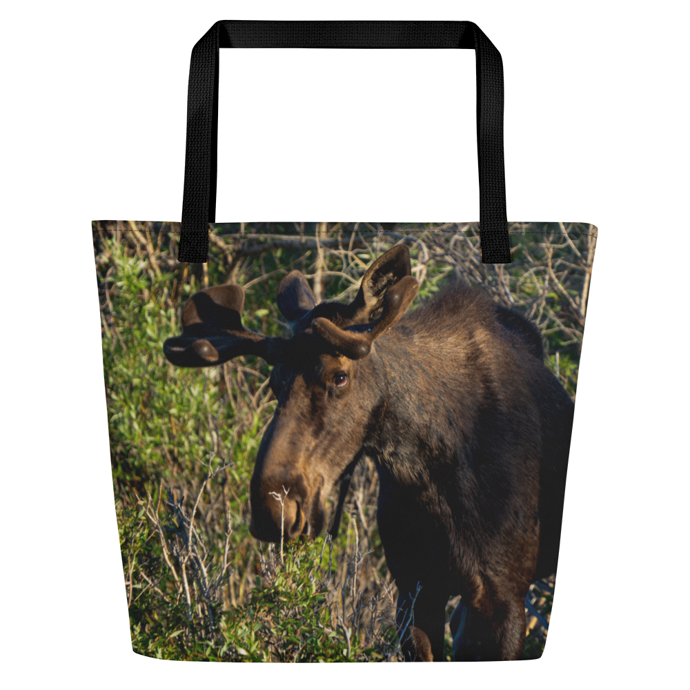 Moose All-Over Print Large Tote Bag