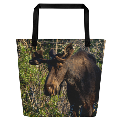 Moose All-Over Print Large Tote Bag