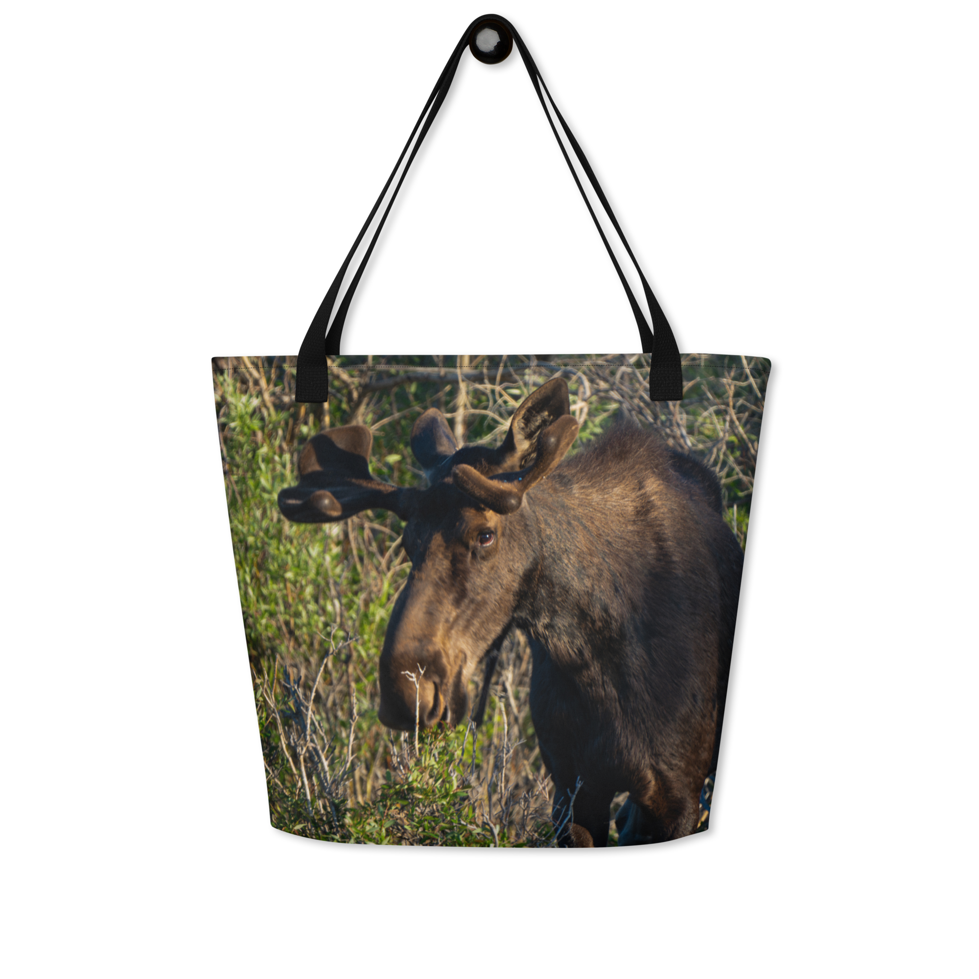 Moose All-Over Print Large Tote Bag