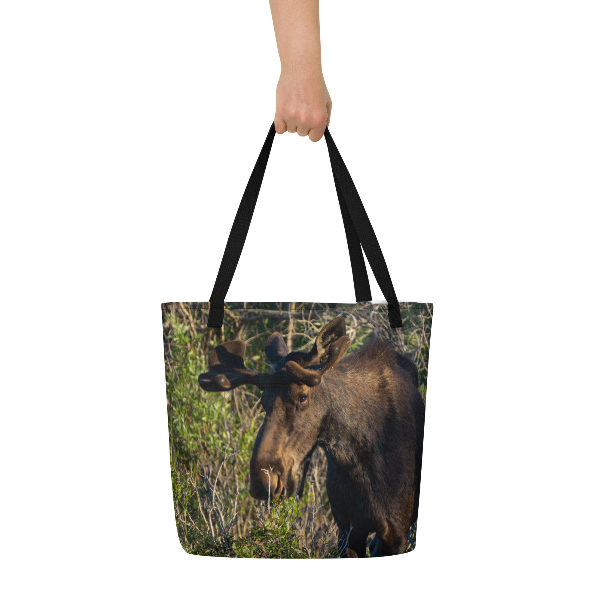 Moose All-Over Print Large Tote Bag