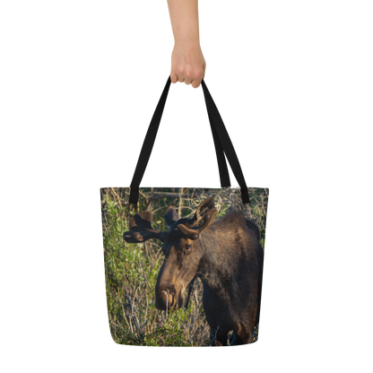 Moose All-Over Print Large Tote Bag