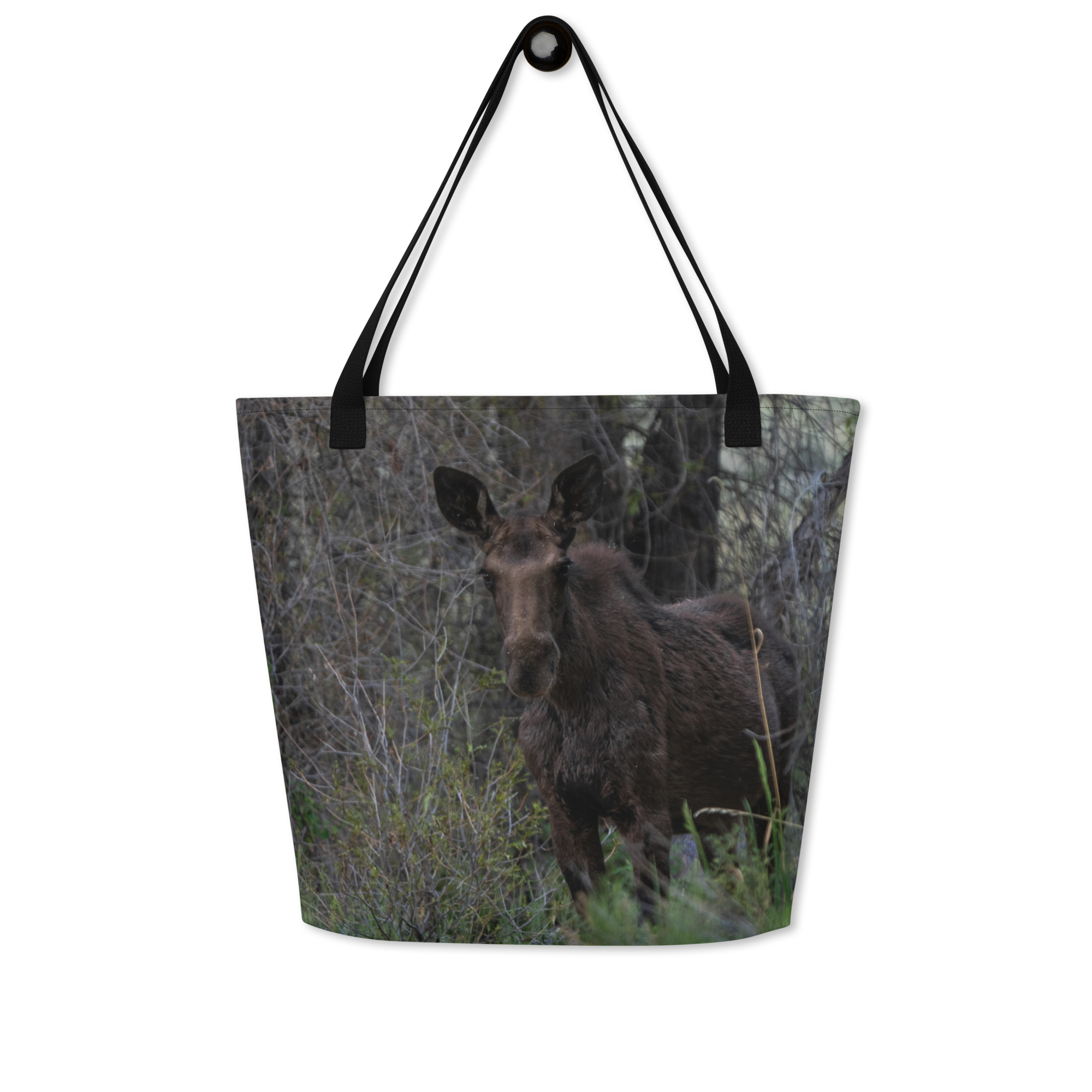 Moose All-Over Print Large Tote Bag