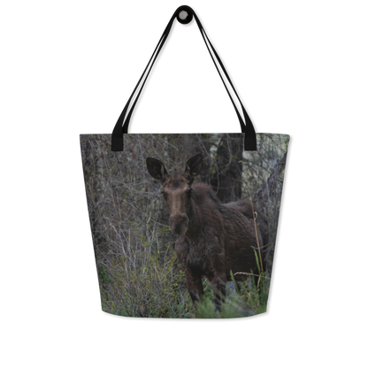 Moose All-Over Print Large Tote Bag
