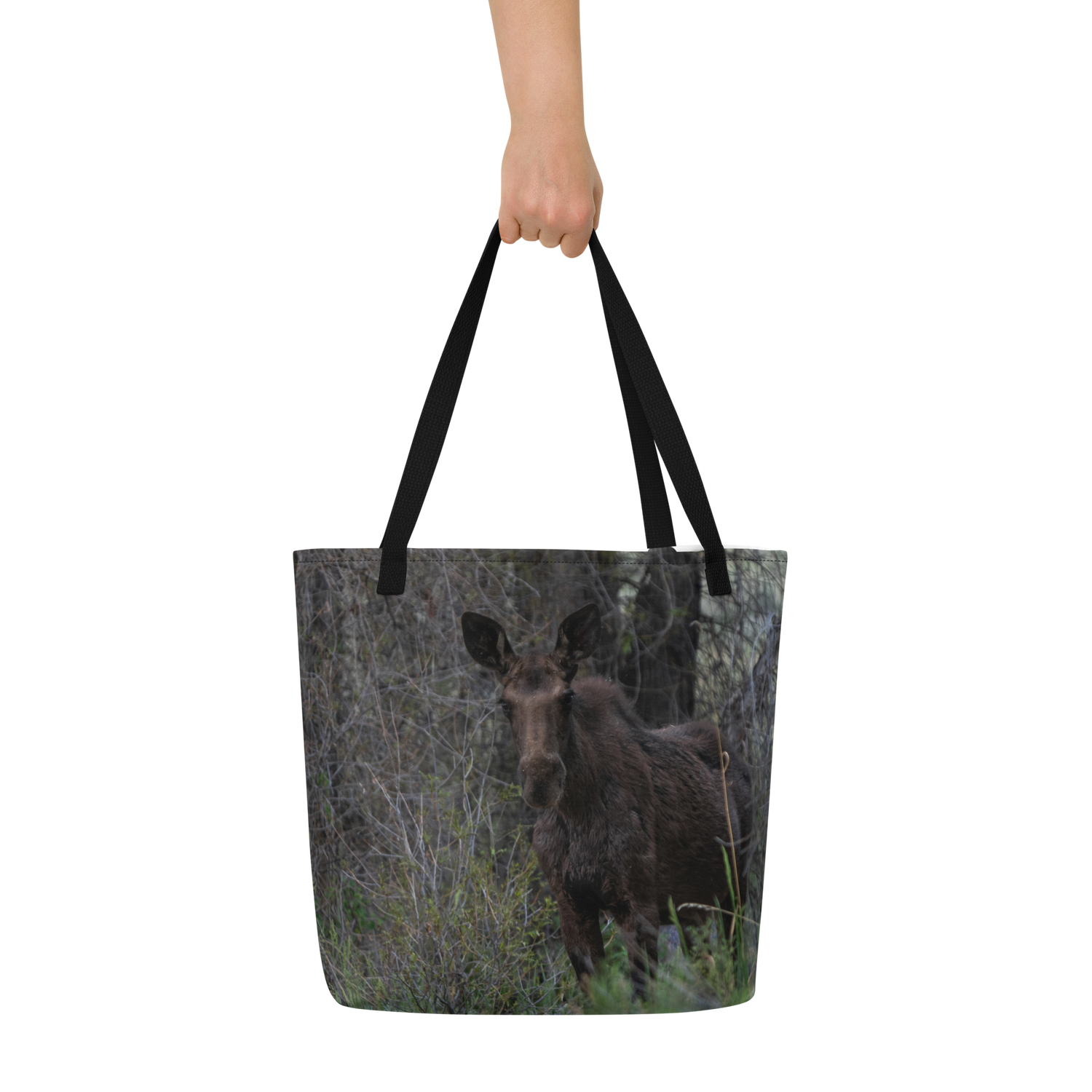 Moose All-Over Print Large Tote Bag