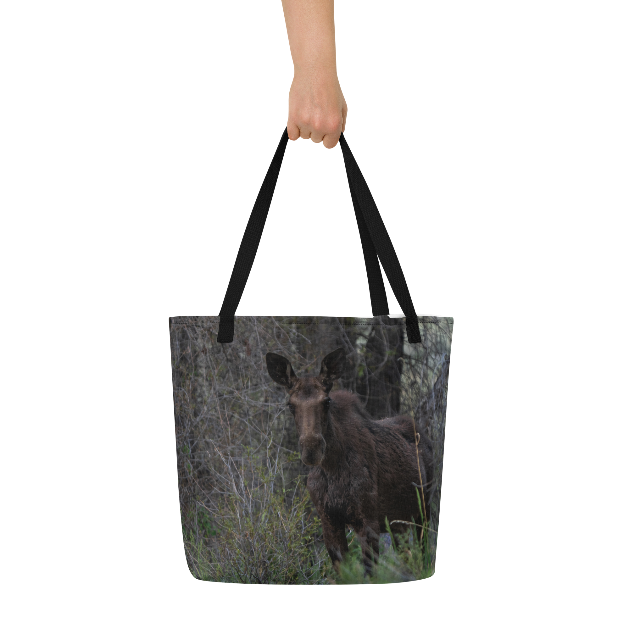 Moose All-Over Print Large Tote Bag