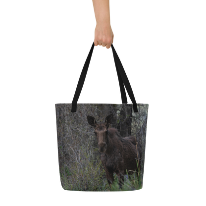 Moose All-Over Print Large Tote Bag