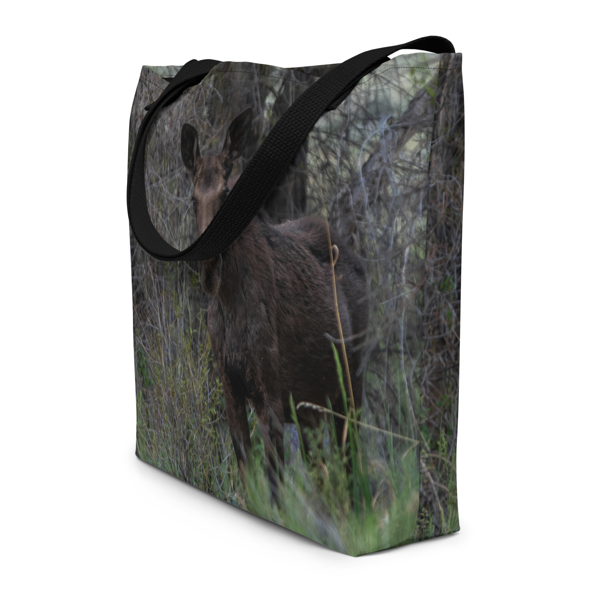 Moose All-Over Print Large Tote Bag