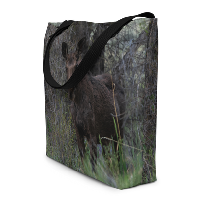 Moose All-Over Print Large Tote Bag