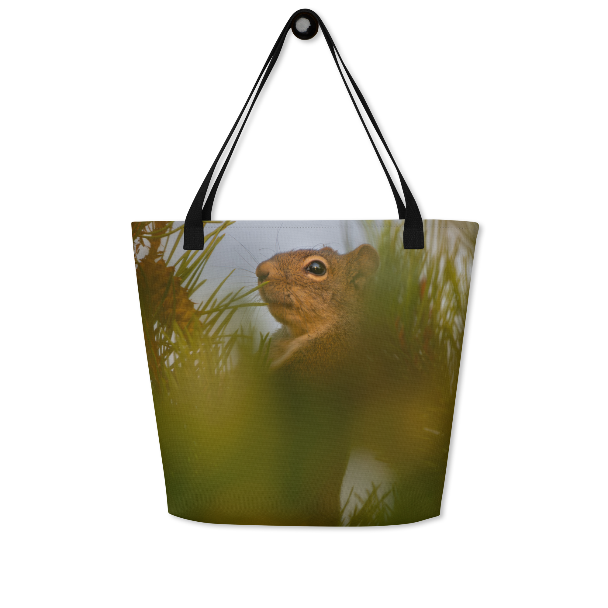 Squirrel All-Over Print Large Tote Bag