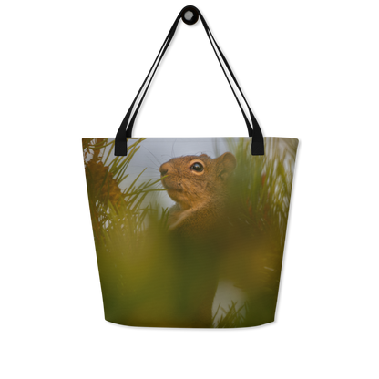 Squirrel All-Over Print Large Tote Bag