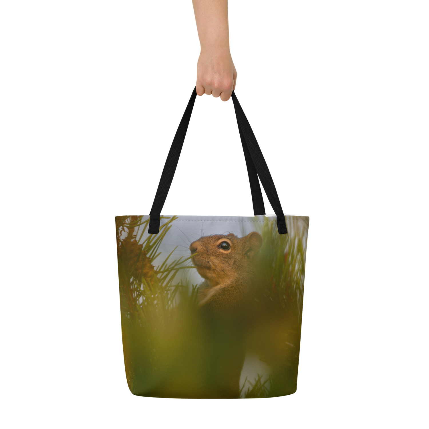 Squirrel All-Over Print Large Tote Bag