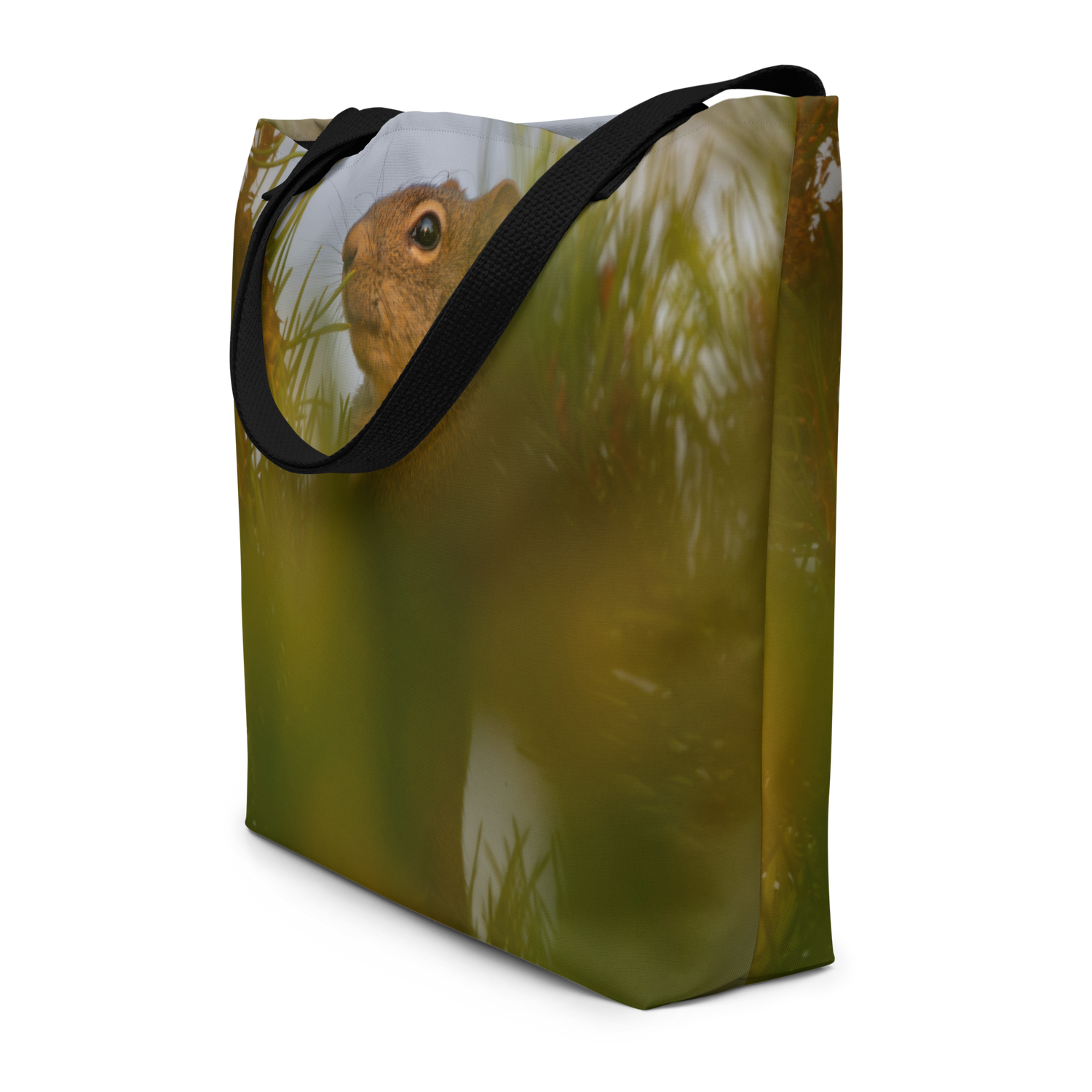 Squirrel All-Over Print Large Tote Bag