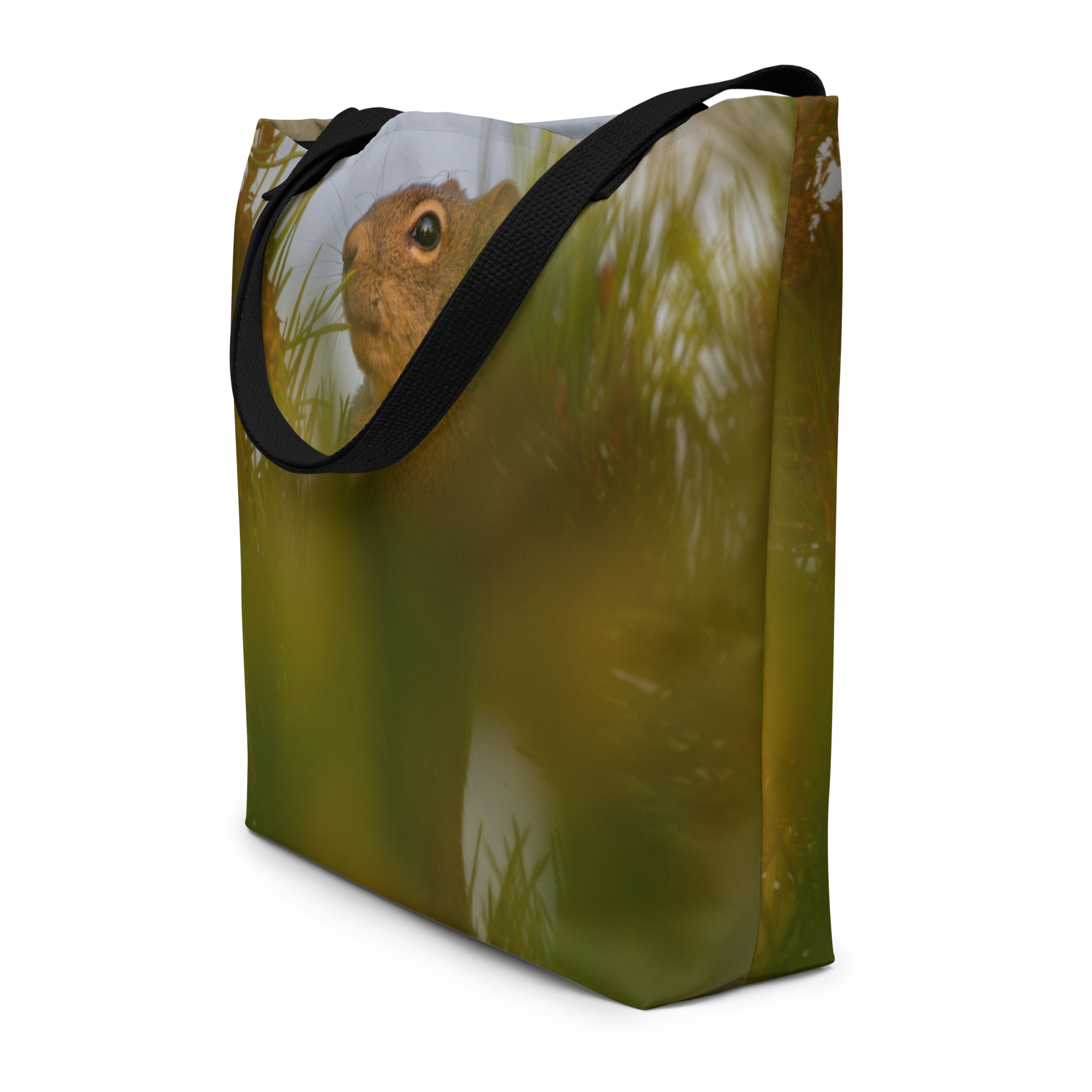 Squirrel All-Over Print Large Tote Bag